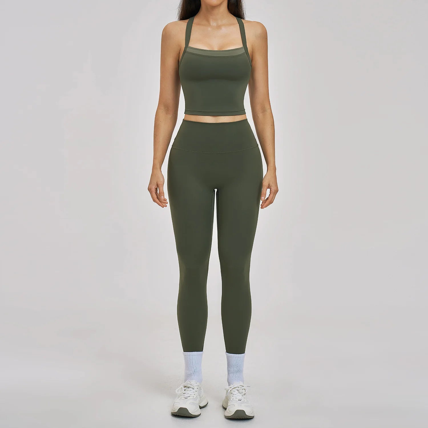 Yoga Set 2PCS Women's Tracksuit Athletic Wear Fitness Clothes Gym Outfits Workout Sets Push Up Clothes Sports Bra Leggings Suit
