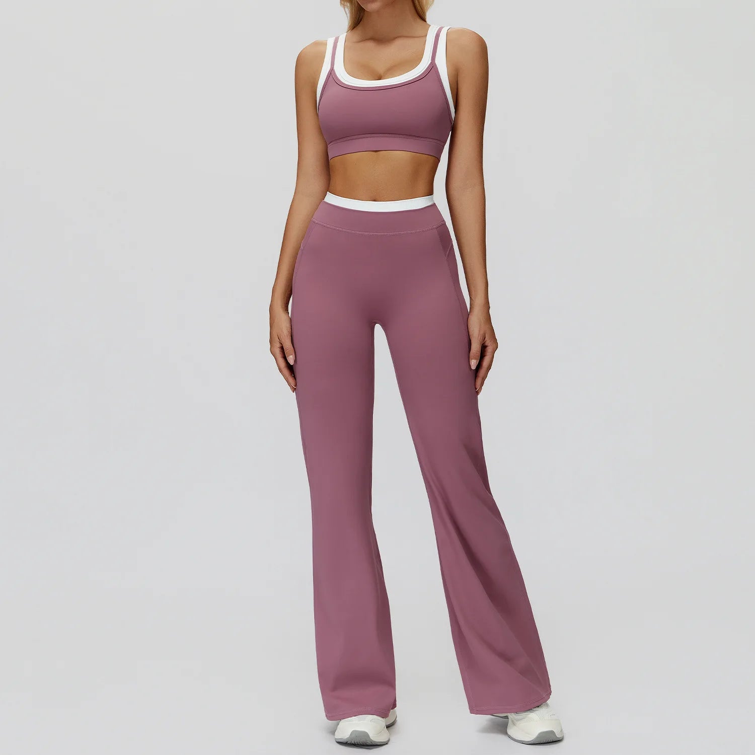 2PCS Sportswear Women Yoga Set Gym Clothes Workout Outfits Sportswear Yoga Suits Fitness Set Tracksuits Sports Bra Gym Leggings