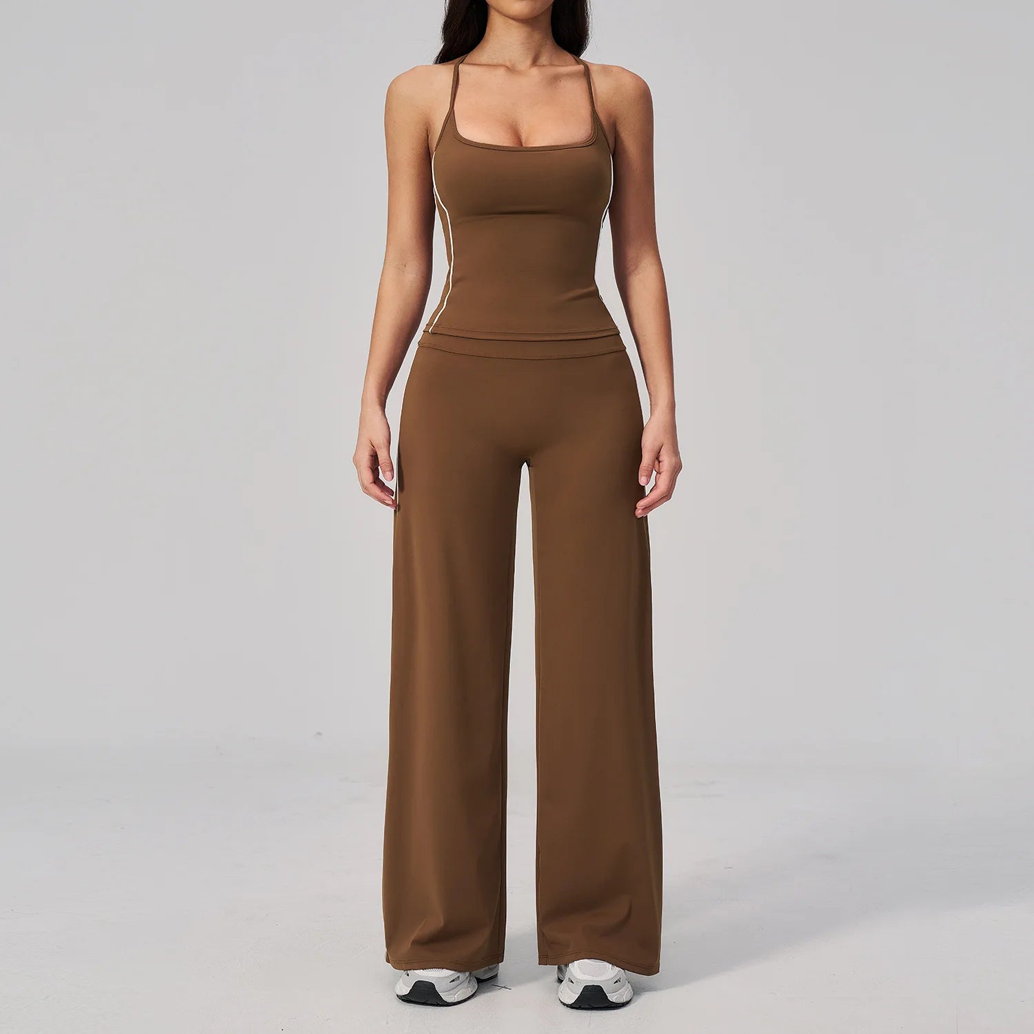 2 Pieces Yoga Set Workout Outfits Fitness Sportswear Gym Tracksuit High Waist Capri Pants Sports Bra Athletic Wear Women Clothes