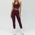 2PCS Seamless Women Tracksuit Yoga Set Workout Outfit Sportswear Gym Clothing Fitness Long Sleeve High Waist Legging Sports Suit