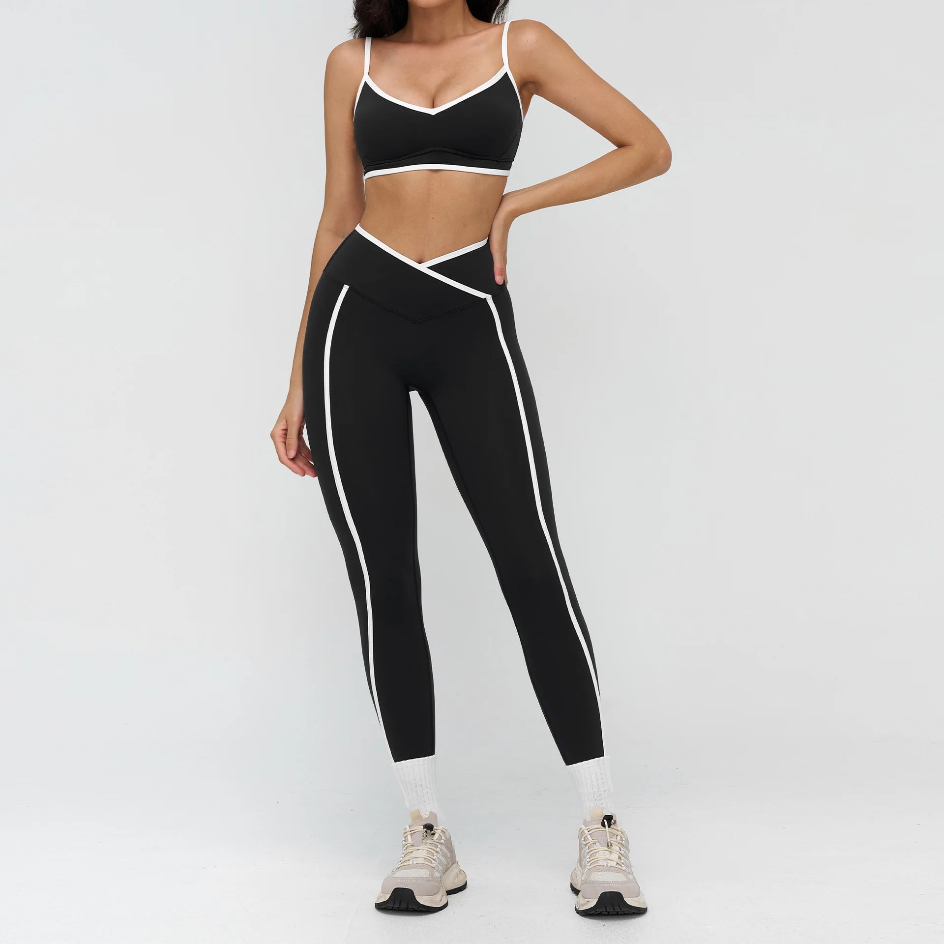 2 Pieces Yoga Set Workout Outfits Fitness Sportswear Gym Tracksuit High Waist Leggings Sports Bra Athletic Wear Women Clothes