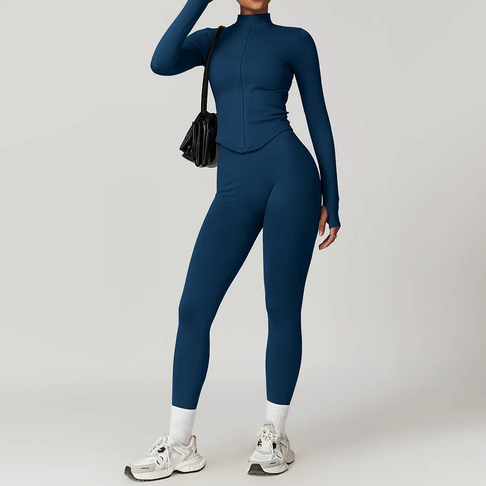 2/3/4PCS Yoga Set Seamless Gym Clothes Sportswear Yoga Suits For Women Fitness Long Sleeved Tracksuits Sports Bra Gym Leggings