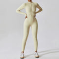 Women's Yoga Boilersuit Long Sleeved Sportswear Gym Zipper Jumpsuits Workout High-intensity Fitness One-piece Skin-tight Garment