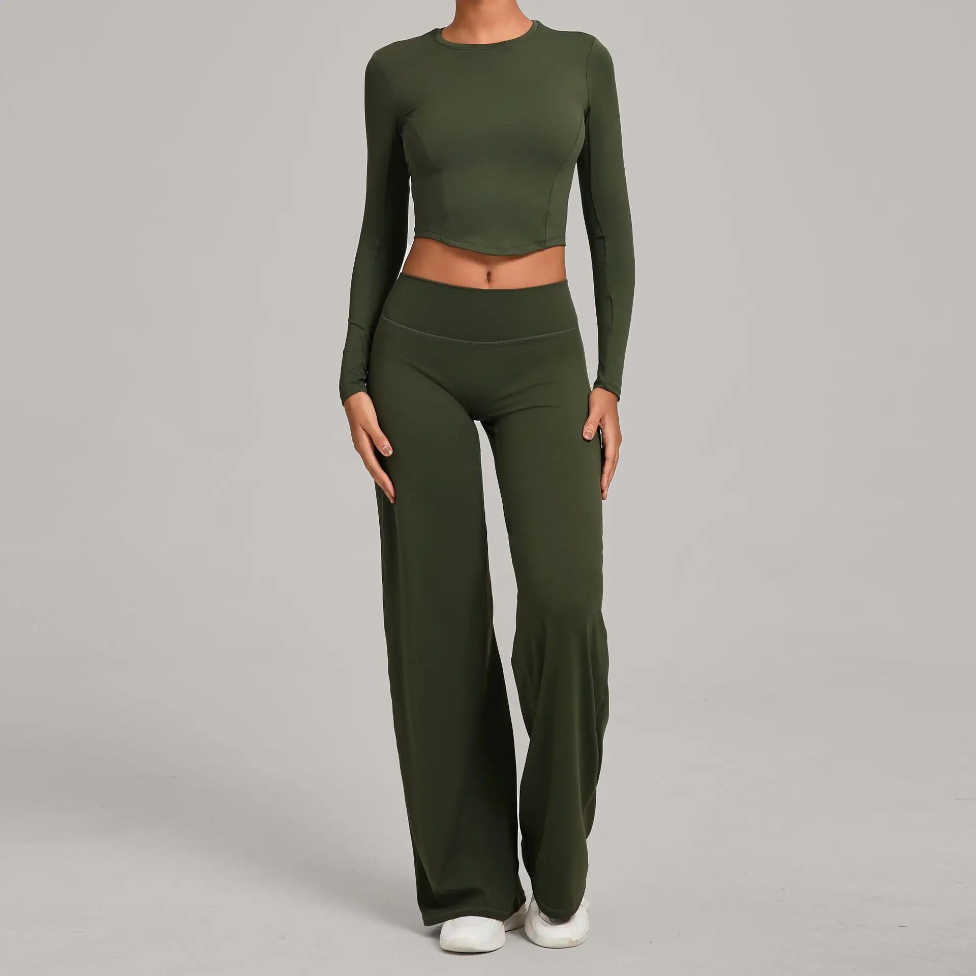 Gym Outfits 2PCS Yoga Suit Sports Set Women Sportswear Quick-Drying Women Tracksuit Running Workout Long Sleeve Yoga Clothing