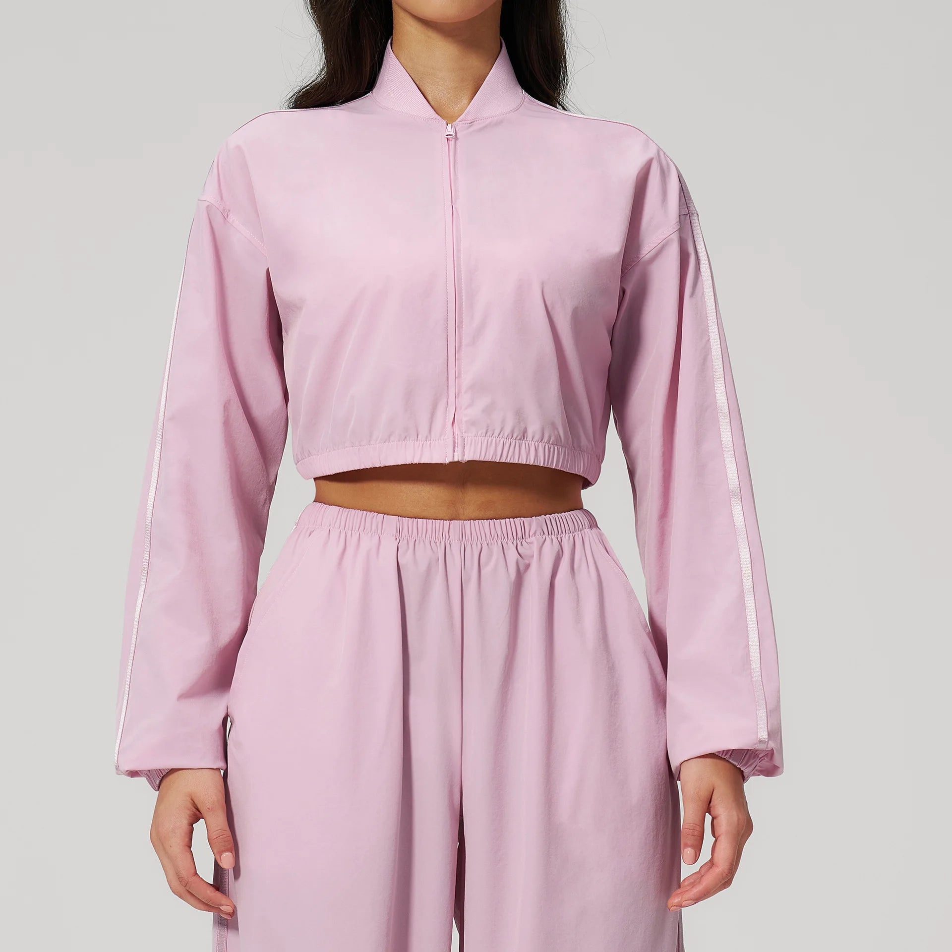 New Summer Yoga Long Sleeved Jacket For Women Sun Protection Outdoor Sports Fitness Short Standing Collar Sun Protection Jacket