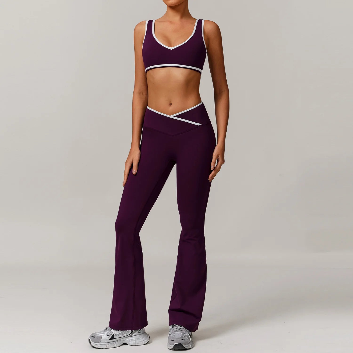 2PCS Yoga Set Women Tracksuit Nude Feeling Workout Sets Gym Clothes Push Up Fitness Running Sportwear Sport Bra Leggings Suit
