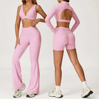 2PCS Yoga Set Gym Clothes Sportswear Yoga Outfits For Women Tracksuits Workout Long Sleeved Fitness Set Sports Bra Gym Leggings