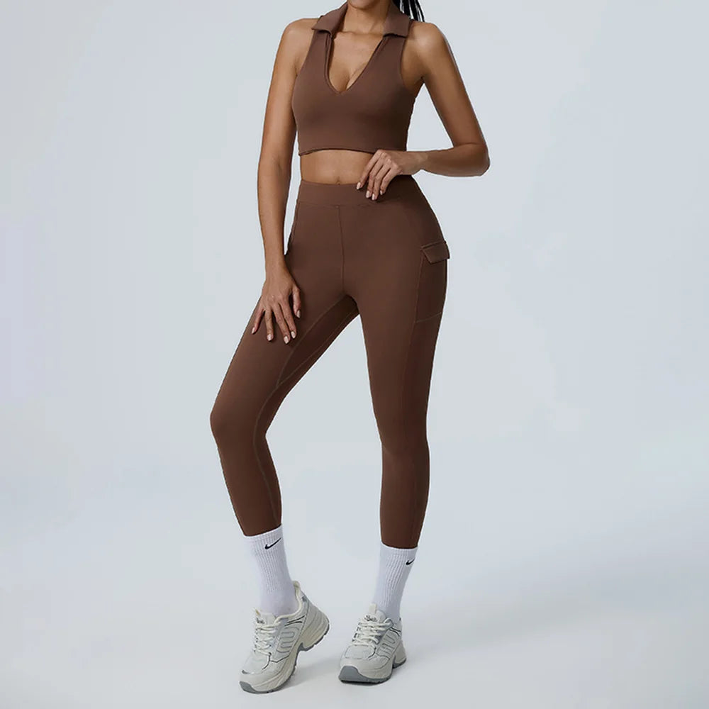JUREN 2PCS Yoga Set Women Tracksuit Sportswear Gym Workout Clothing Athletic Wear Fitness Bra High Waist Leggings Push Up Suit