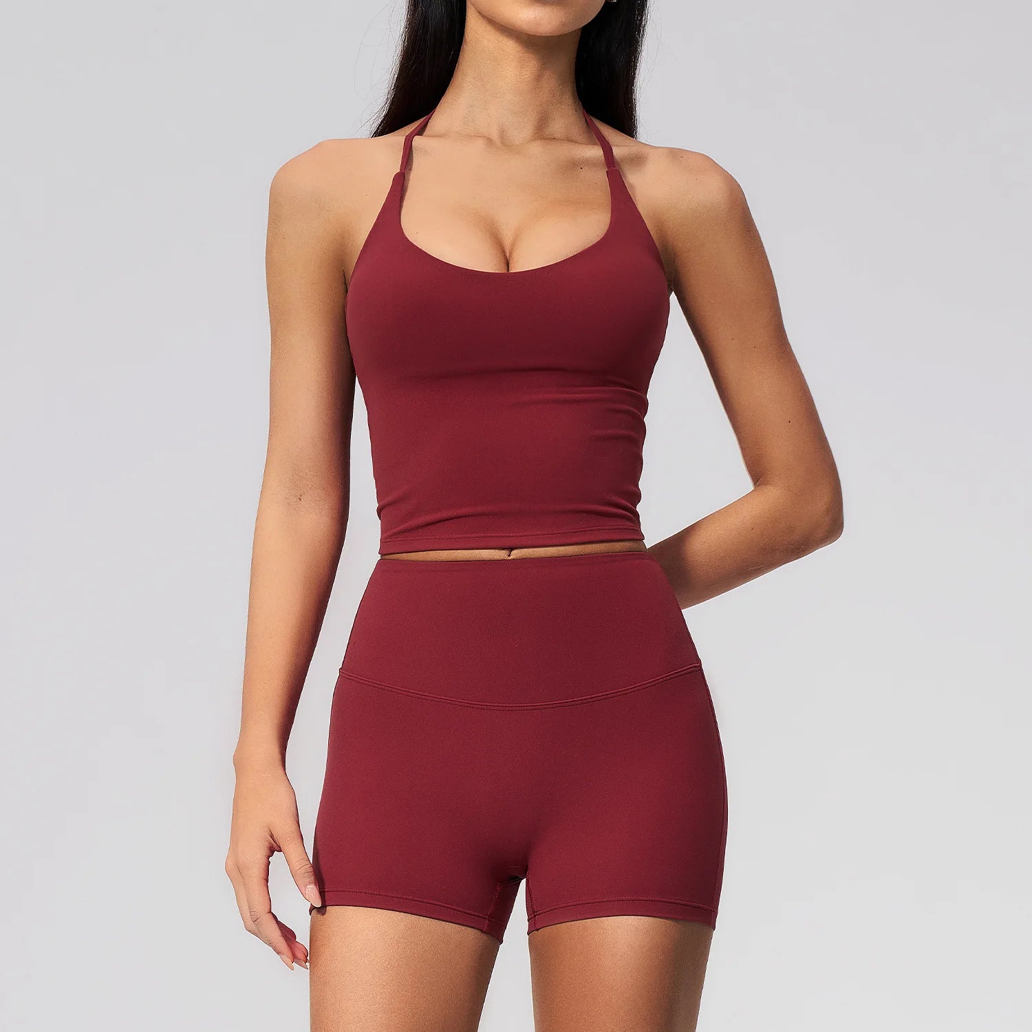 2 Pieces Yoga Set Women Tracksuit Backless Tops High Waist Leggings Gym Suit Fitness Clothes Outfits Yoga Set Athletic Wear Set