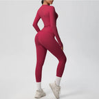 JUREN 2PCS Yoga Suit Sports Set Women Sportswear Gym Set Women Tracksuit Running Workout Long Sleeve Sports Shirt Yoga Clothing