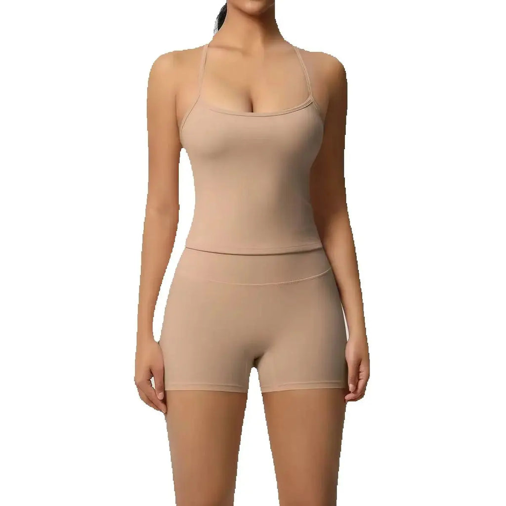 JUREN Yoga Sport Set Women Seamless Crop Top Bra Shorts Yoga Set Comfort Elastic Sportsuit Workout Outfit Fitness Gym Clothes