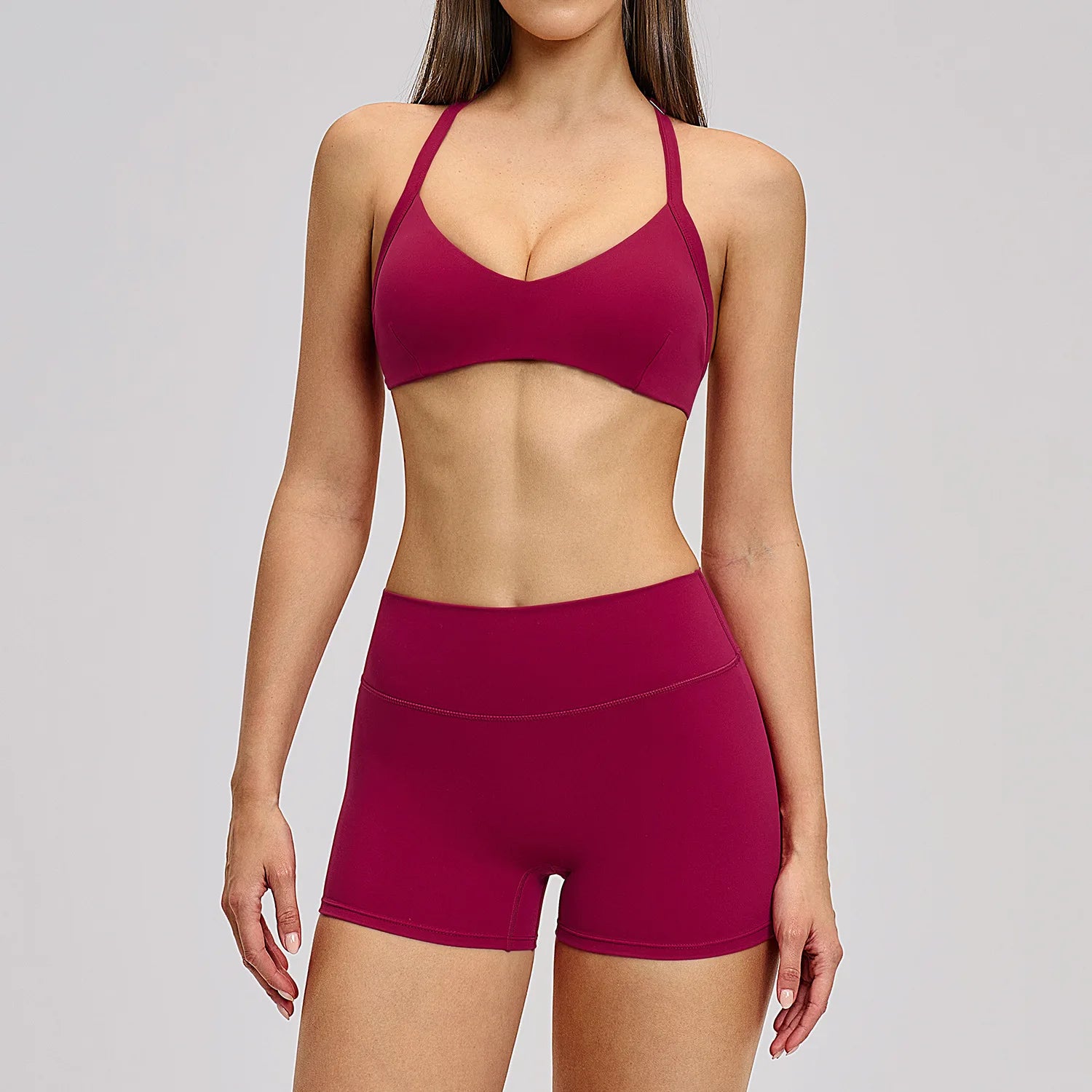 2 Pcs Yoga Suit Women Tracksuit Fitness Outfits Gym Clothes Halter Sports Bra Matching Shorts Shorts Workout Sets Gym Set Outfit