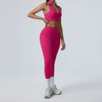 JUREN 2PCS Yoga Set Women Tracksuit Sportswear Gym Workout Clothing Athletic Wear Fitness Bra High Waist Leggings Push Up Suit