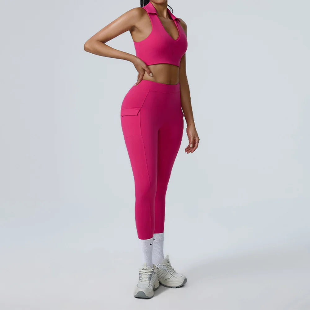 JUREN 2PCS Yoga Set Women Tracksuit Sportswear Gym Workout Clothing Athletic Wear Fitness Bra High Waist Leggings Push Up Suit