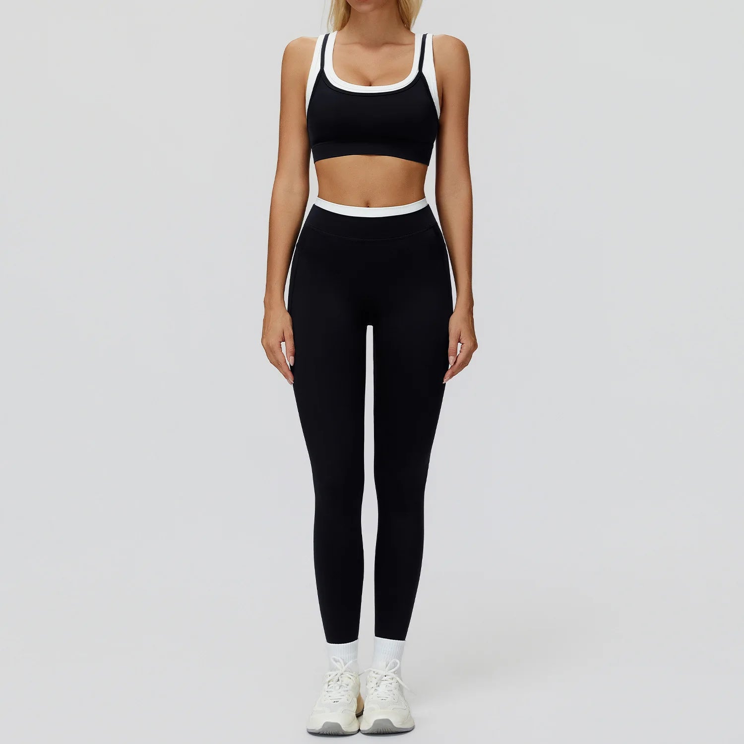 Women's Tracksuit 2PCS Yoga Set Athletic Wear Pilates Fitness Clothes Gym Outfits Workout Sets Push Up Sports Bra Leggings Suit