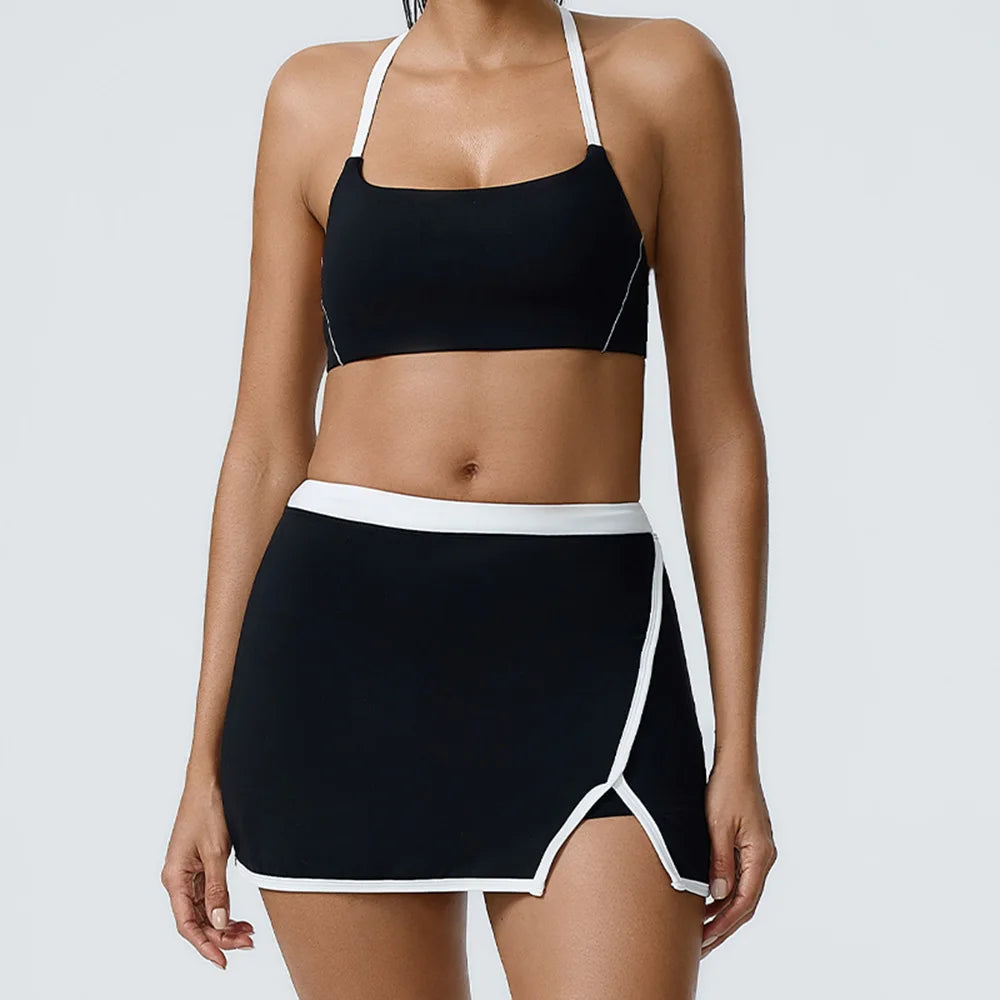 JUREN Workout Clothes Women's Tracksuit 2PCS Yoga Set Sportswear Gym Clothing High Waist Leggings Sportswear Fitness Sports Bra