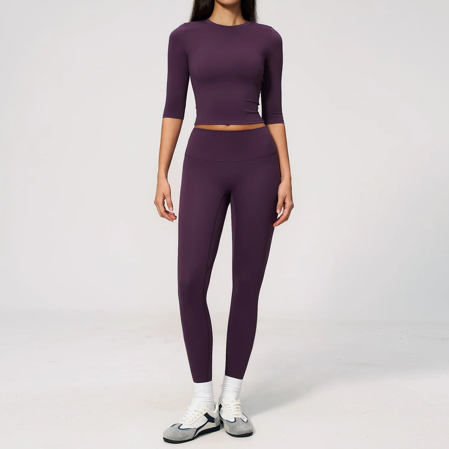 Yoga Set 2PCS Workout Outfits Fitness Half Sleeved Sportswear Gym Tracksuit Leggings Sports Bra Athletic Wear Set Women Clothes