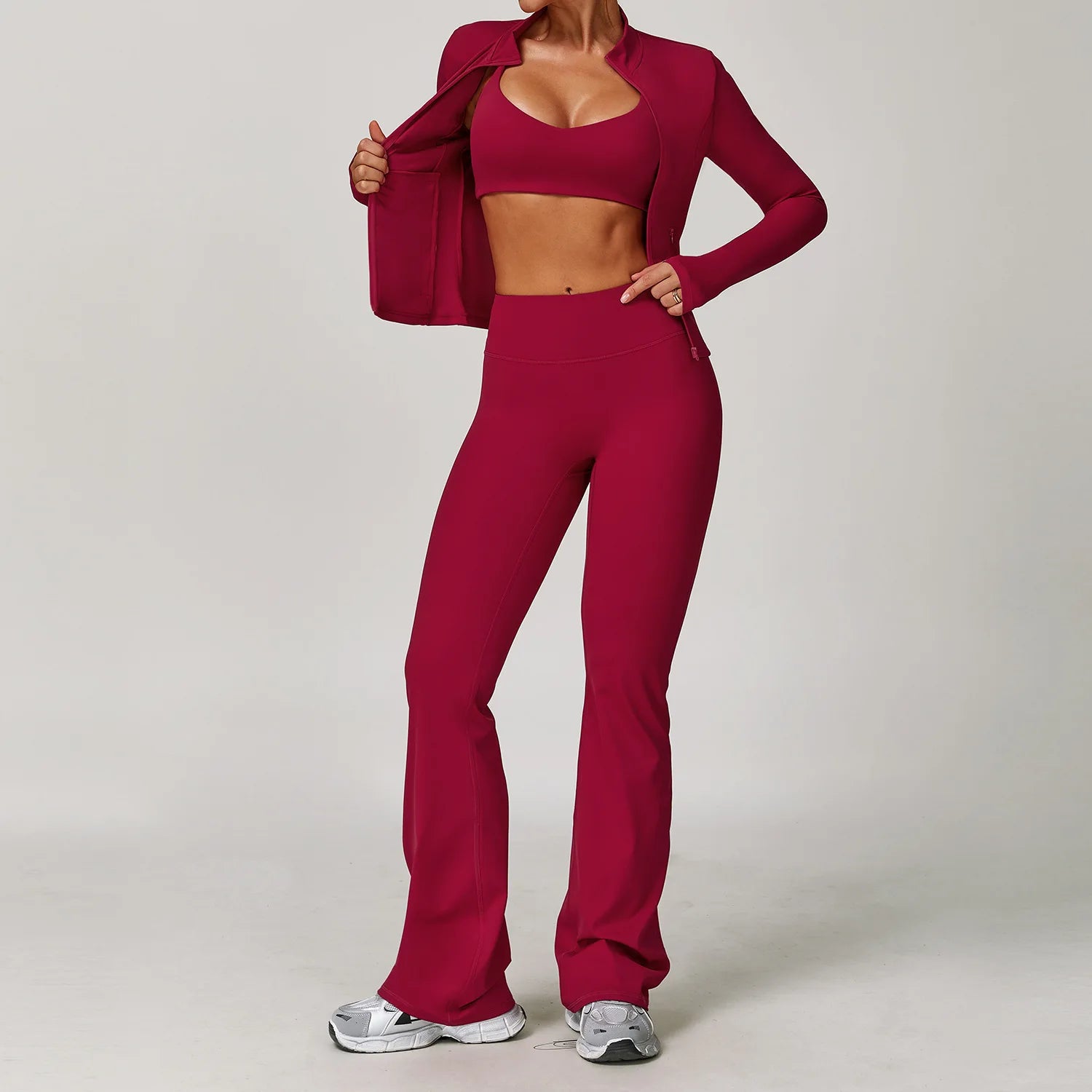 2/3PCS Yoga Suit Women Sports Set Quick-Drying Gym Set Women Tracksuit Running Workout Long Sleeve Sports Shirt Yoga Clothing