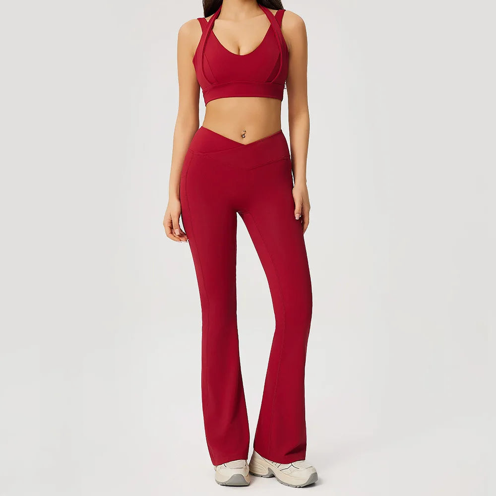 2 Pieces Yoga Set For Women Gym Clothes Sportswear Yoga Suits Fitness Short Sleeve Crop Top Tracksuits Sports Bra Gym Leggings