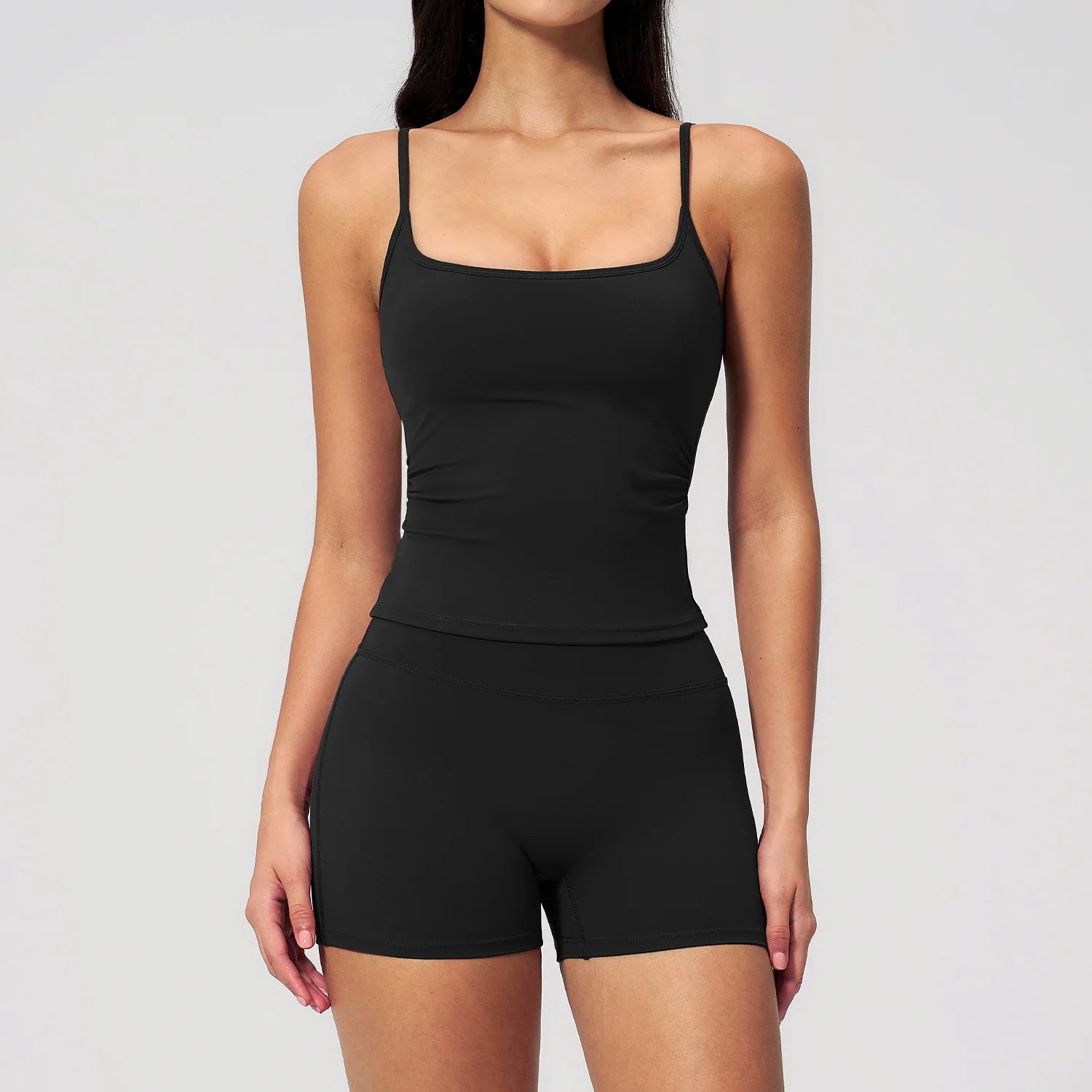 2PCS Yoga Suit Women TracksuitFitness Capri Pants Gym Clothes Halter Sports Bra High Waist Shorts Workout Sets Gym Set Outfits