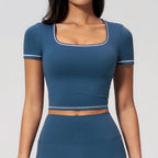 Women Clothes Yoga Top Sport T Shirts Fitness Clothes Workout Short Sleeve Yoga Shirt Gym Top Running Active Wear Sport Crop Top
