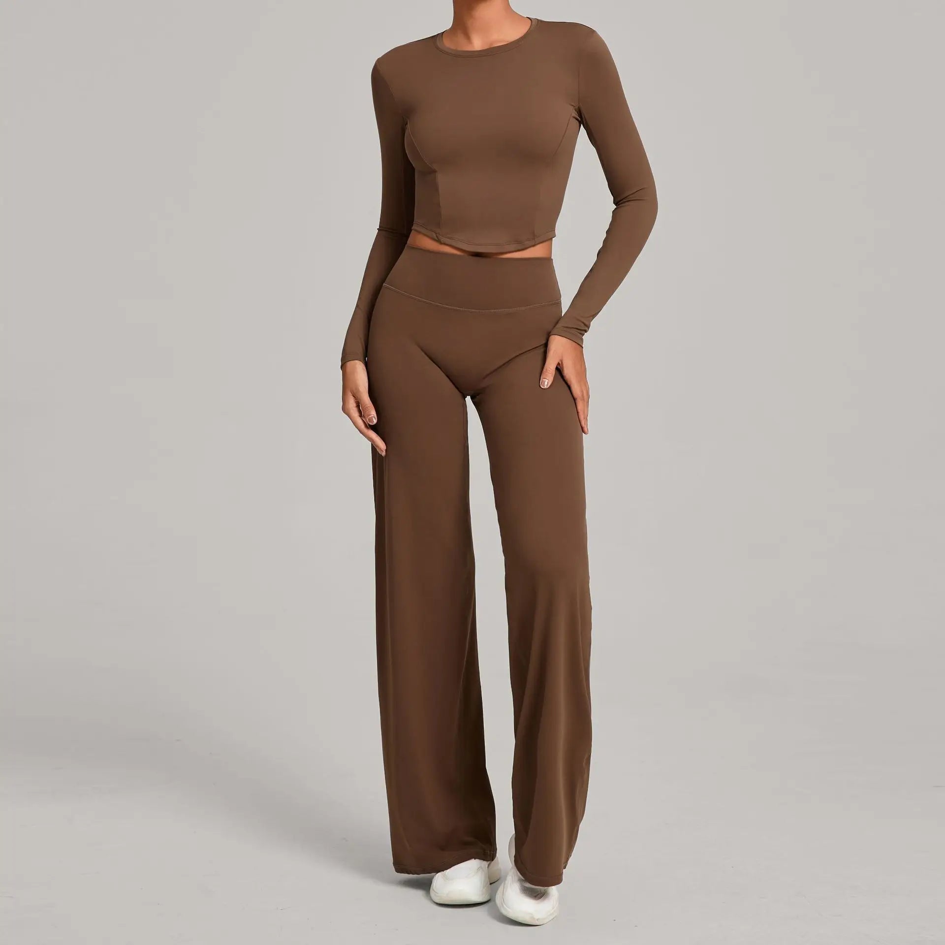 Gym Outfits 2PCS Yoga Suit Sports Set Women Sportswear Quick-Drying Women Tracksuit Running Workout Long Sleeve Yoga Clothing