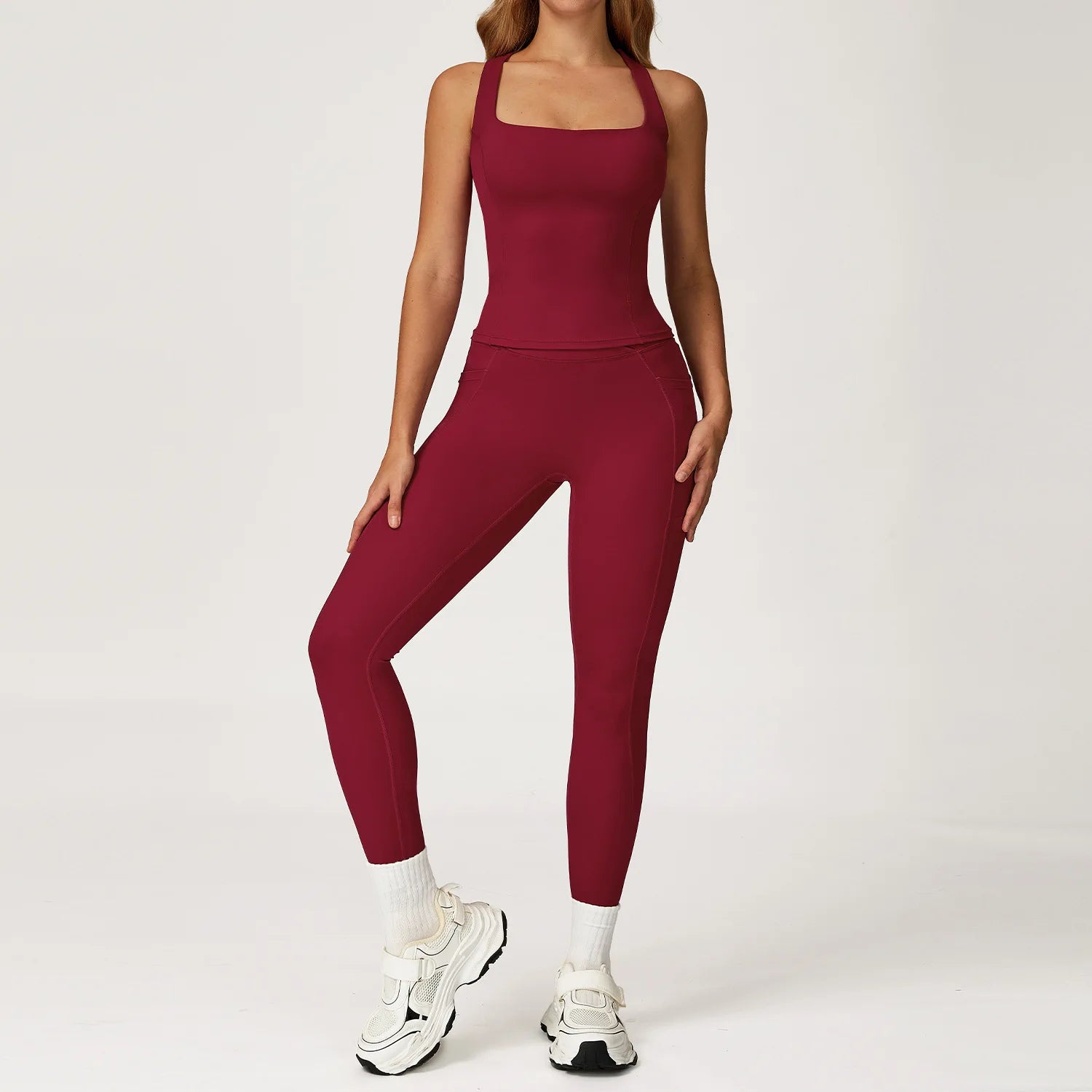 2PCS Yoga Set Gym Clothes Workout Sportswear Yoga Suits Women Tracksuits Fitness Outfits Sports Bra Gym Leggings Athletic Wear
