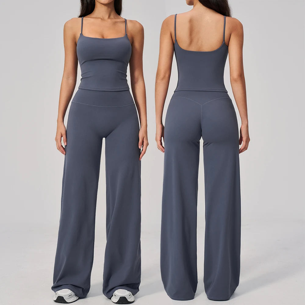 Yoga Set 2PCS Women Tracksuit Workout Outfits Fitness Set Sportswear High Waist Leggings Sports Bra Athletic Wear Gym Clothes