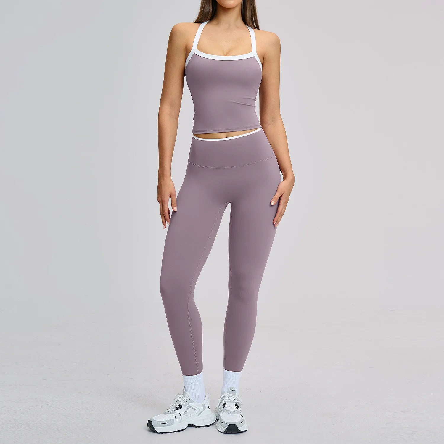 2 Pieces Yoga Set Women Workout Outfits Fitness Clothes Sportswear Gym Tracksuit High Waist Leggings Sports Bra Athletic Wear