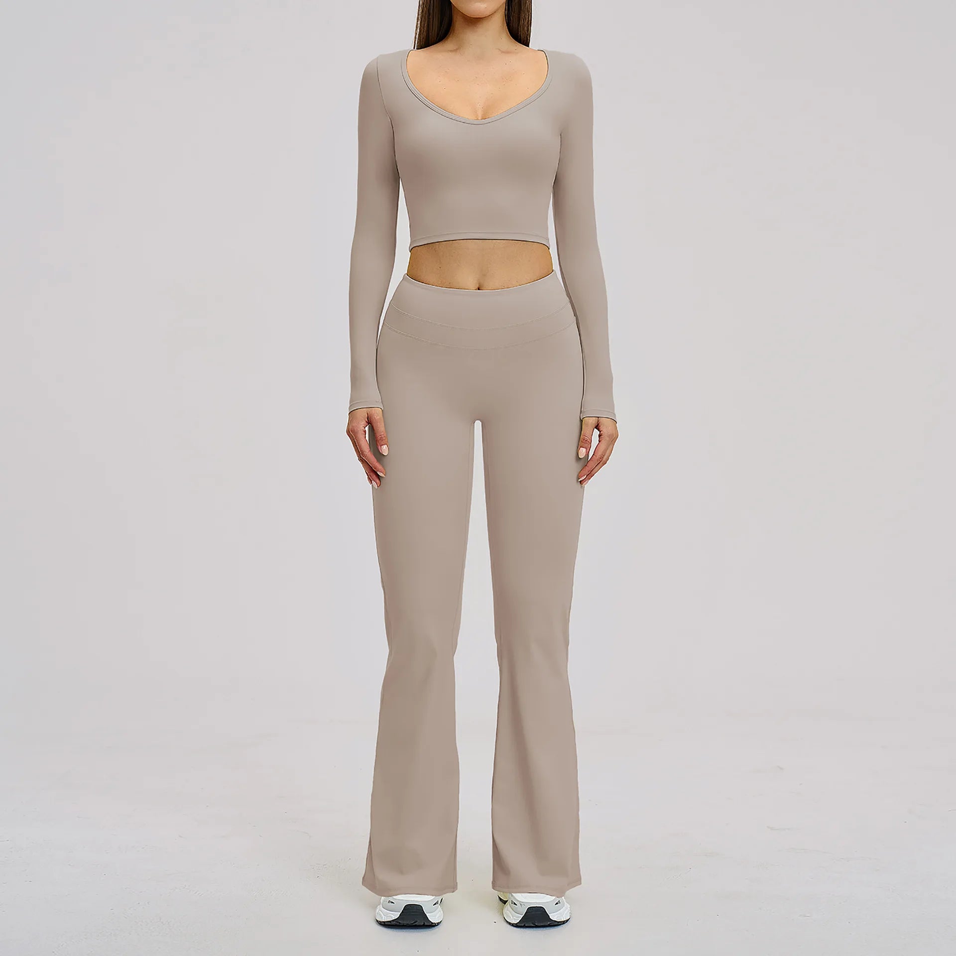 Yoga Set Women's Tracksuit Sportswear Workout Clothes Athletic Wear Sports Outfits Gym Legging Fitness Bra Long Sleeve Yoga Suit