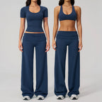 2PCS Yoga Suit Women Tracksuit Sports Set Gym Set Running Workout Clothes Short Sleeves Sports Bra Athletic Wear Yoga Clothing