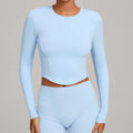 Yoga Long Sleeve Workout Top Gym Women T-shirts Outdoor Top Workout Long Sleeved Dry Fit Breathable High Elastic Sports Tops