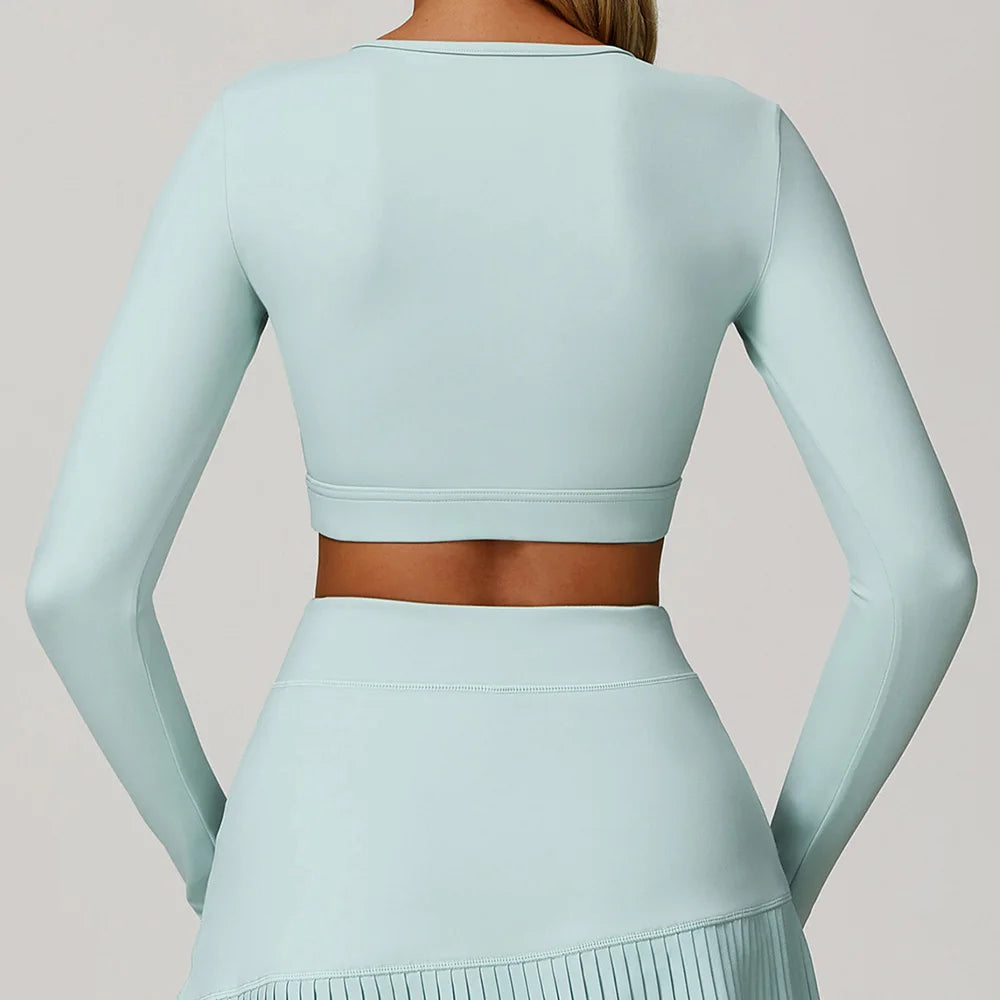 Women Yoga Shirts Crop Top Long Sleeves Sexy Hollow Out Shirts for Women Yoga Sports Fitness Gym Clothes Push Up Workout Tops