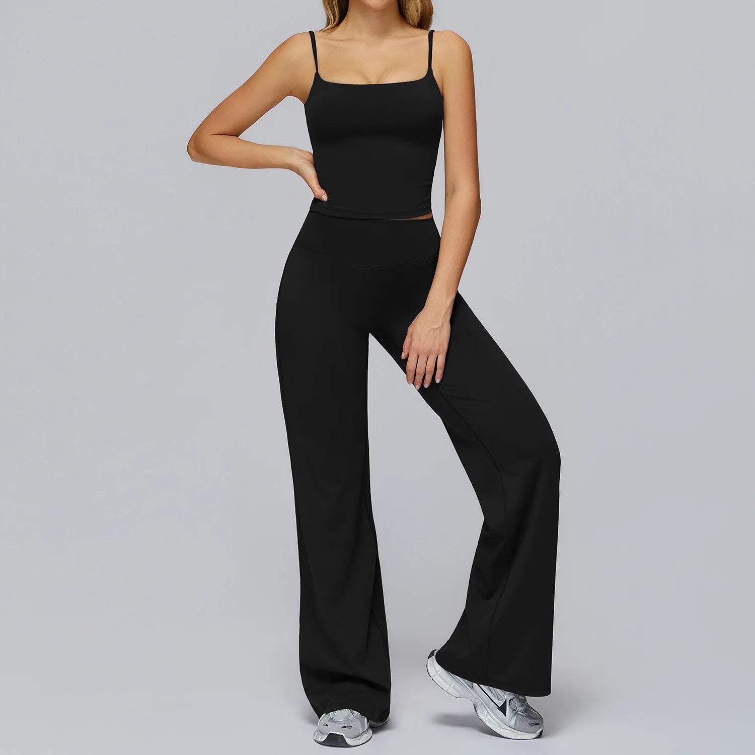 Yoga Set 2PCS Women Tracksuit Workout Outfits Fitness Set Sportswear High Waist Leggings Sports Bra Athletic Wear Gym Clothes