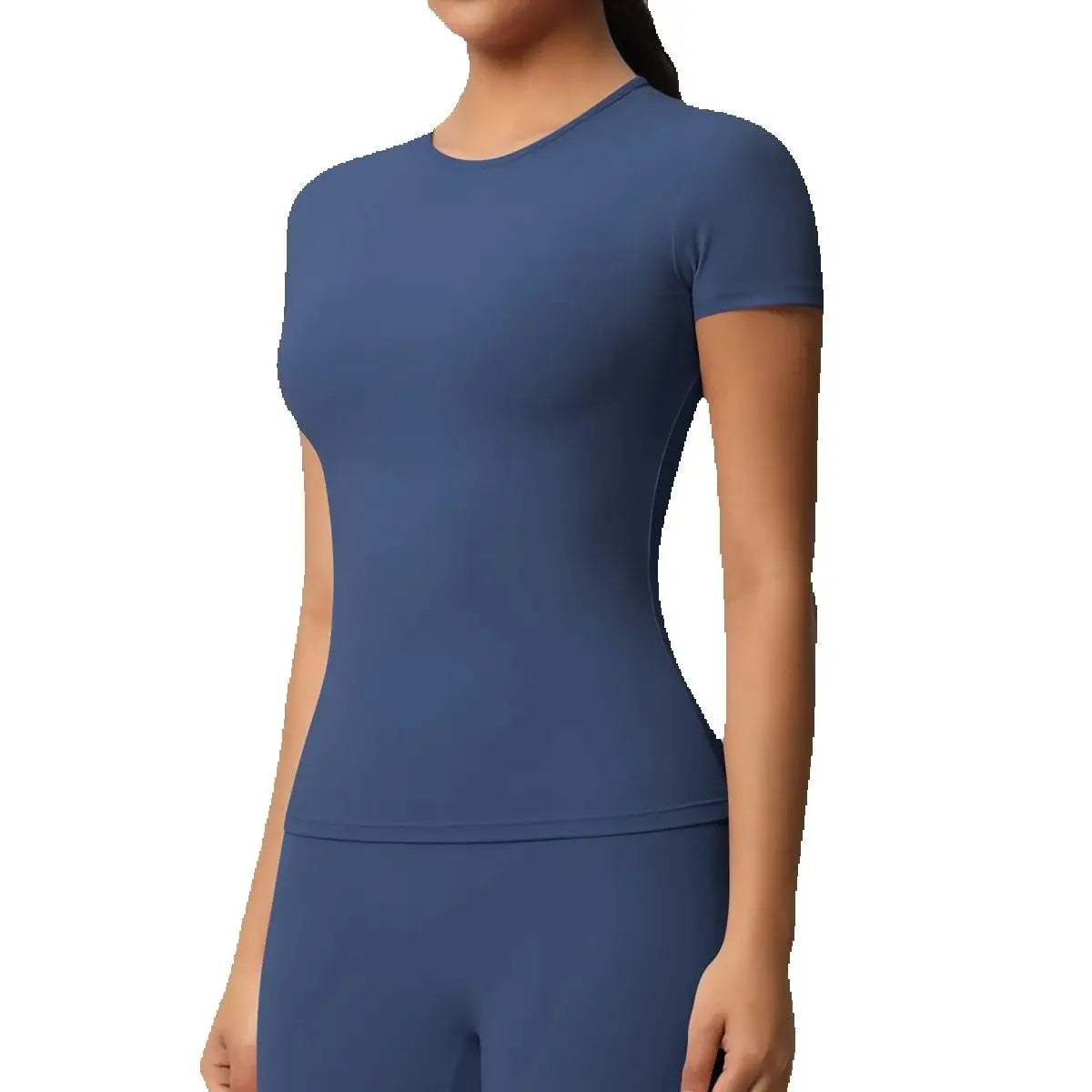 JUREN New Women Running Sports T Shirt Summer Short Sleeve Round Neck Breathable Stretchy Gym Yoga Slim Fitness Active Top Tee