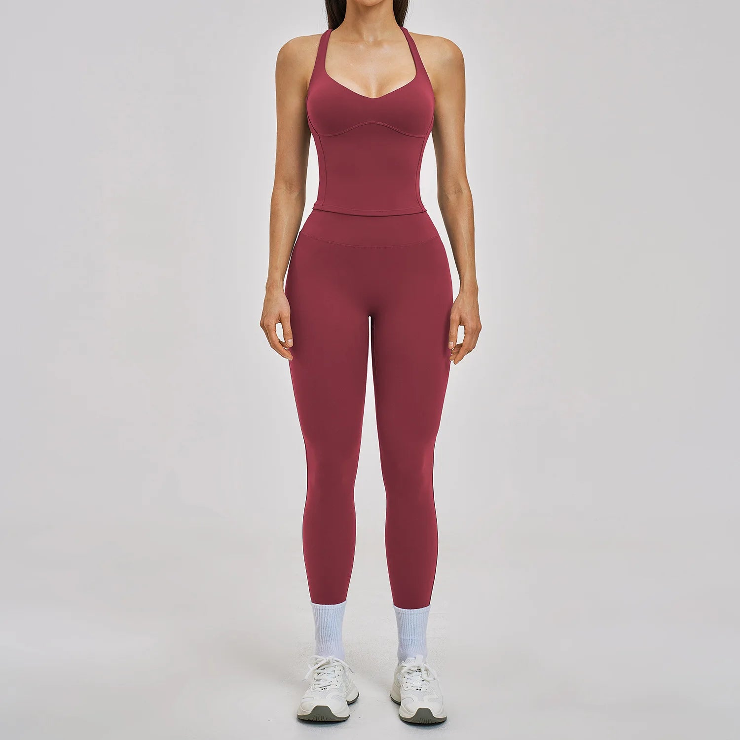 Women's Tracksuit 2PCS Yoga Set Workout Outfits Sportswear Gym Clothing High Waist Leggings Fitness Suit Shorts Sports Suits Bra
