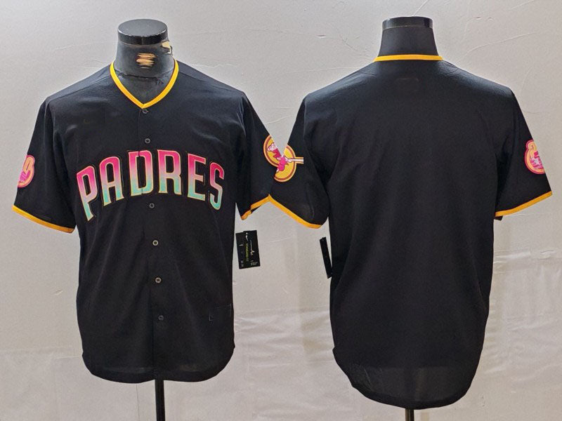 San Diego Padres Blank Black Cool Base Stitched Baseball Jersey