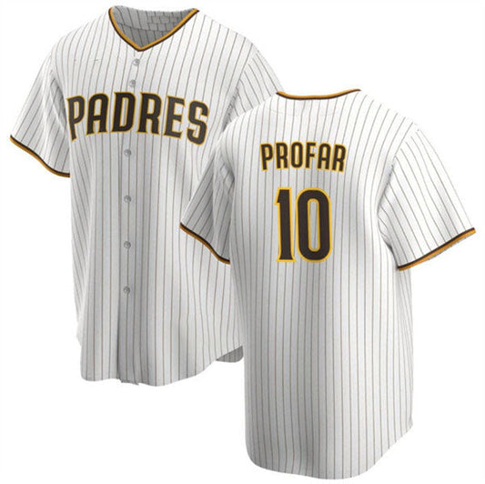 San Diego Padres #10 Jurickson Profar White Cool Base Baseball Stitched Jersey
