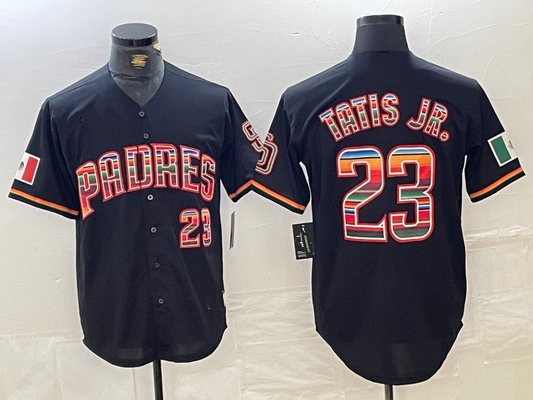 San Diego Padres #23 Fernando Tatis Jr Black Rainbow Mexico Cool Base Stitched Baseball Jerseys