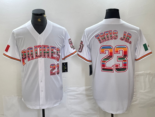 San Diego Padres #23 Fernando Tatis Jr Mexico White Cool Base Stitched Baseball Jersey
