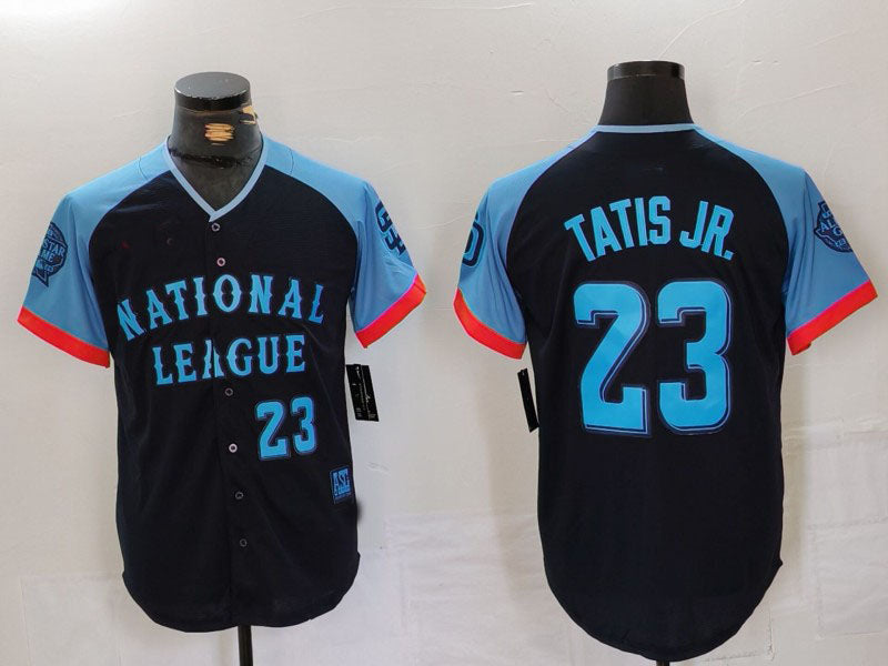 San Diego Padres #23 Fernando Tatis Jr Number Navy 2024 All Star Limited Stitched Baseball Jersey