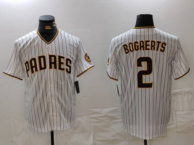 San Diego Padres #2 Xander Bogaerts White Cool Base Stitched Baseball Jersey