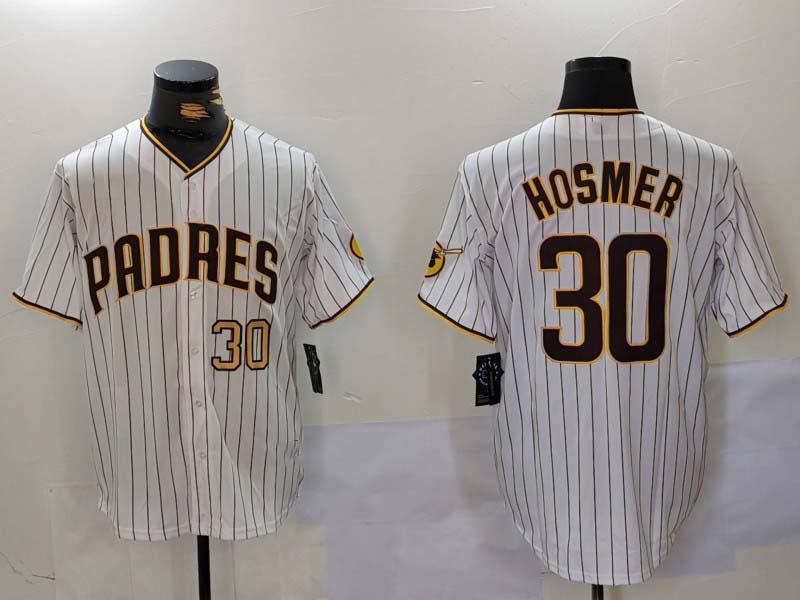 San Diego Padres #30 Eric Hosmer White Stitched Cool Base Baseball Jersey