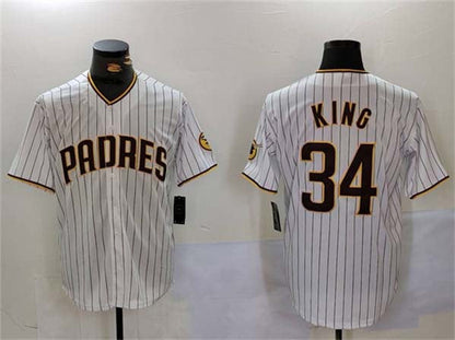 San Diego Padres #34 Michael King White Cool Base Stitched Baseball Jersey