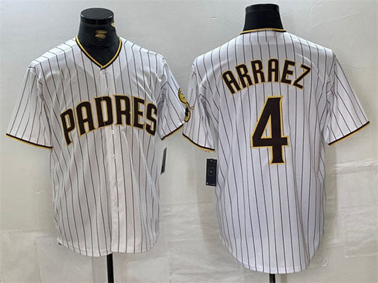 San Diego Padres #4 Luis Arraez White Cool Base Stitched Baseball Jersey