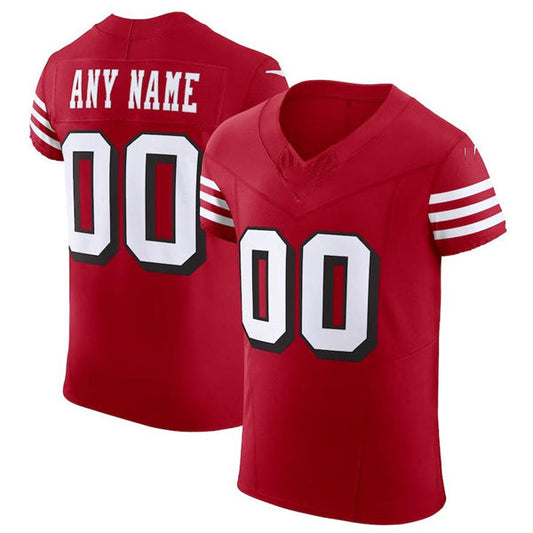 Custom SF.49ers Red Scarlet Vapor F.U.S.E. Elite  Jersey Stitched American Football Jerseys