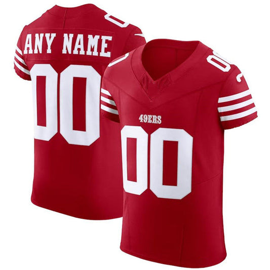 Custom SF.49ers Red Scarlet Vapor F.U.S.E. Elite  Jersey Stitched American Football Jerseys