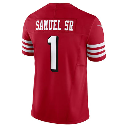 SF.49ers #1 Deebo Samuel Sr Alternate Vapor F.U.S.E. Limited Jersey - Scarlet American Football Jersey