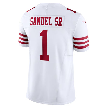 SF.49ers #1 Deebo Samuel Sr Vapor F.U.S.E. Limited Jersey - White American Football Jersey