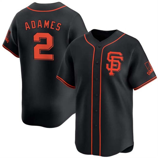 San Francisco Giants #2 Willy Adames Black 2024 Black AlternateLimited Stitched Baseball Jersey